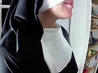 A steamy nun fellates my hefty load of shit